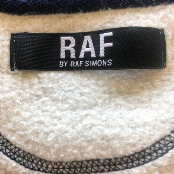 Raf By Raf Simons Geometric navy inserts Gray Sweatshirt Sz XS - Picture 5 of 7
